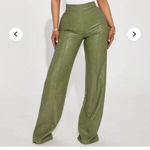 High Waisted Faux Leather Pants